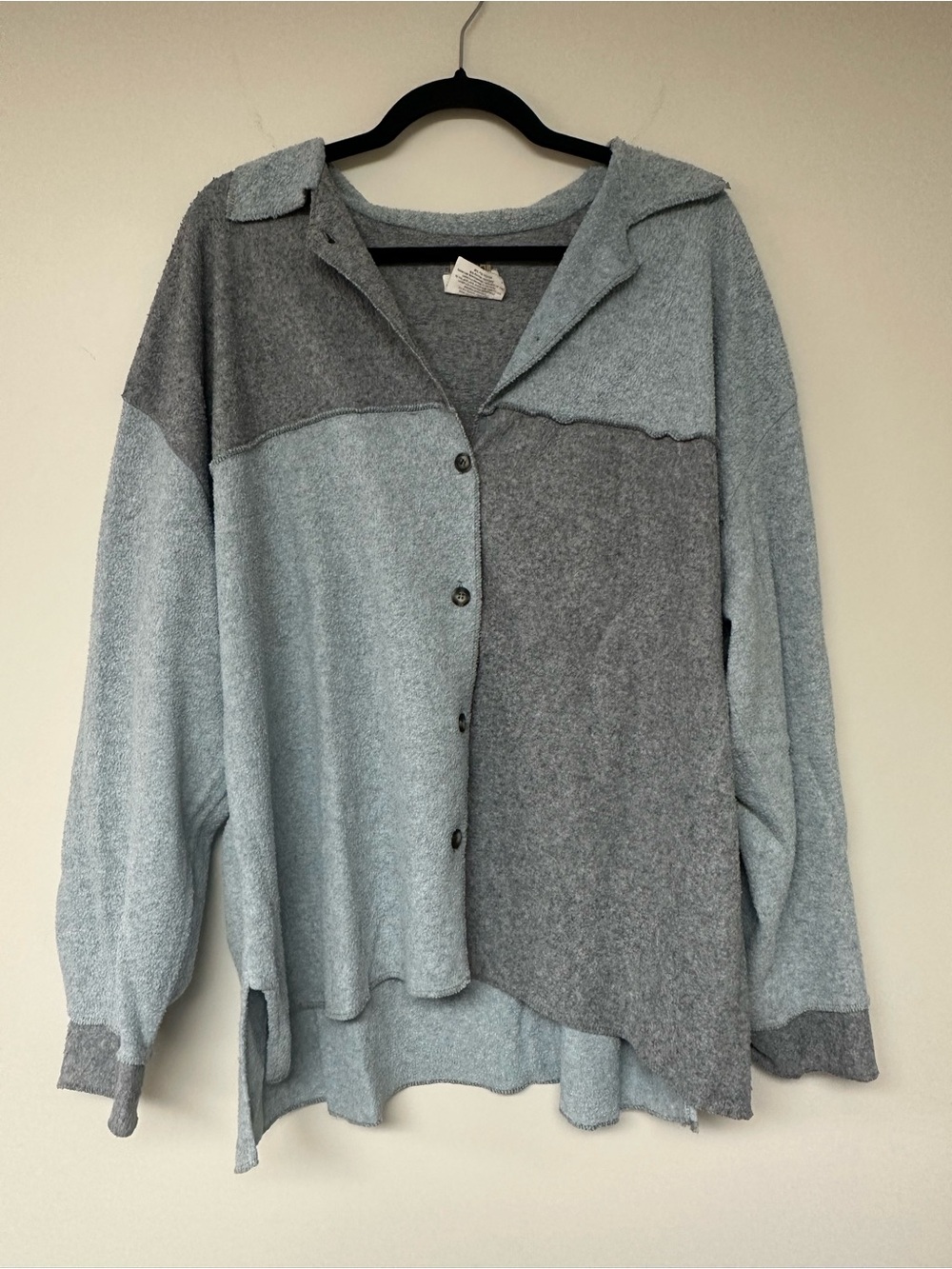 Vintage 80’s Sasson Two-Tone Gray and Blue Button-Up Cardigan